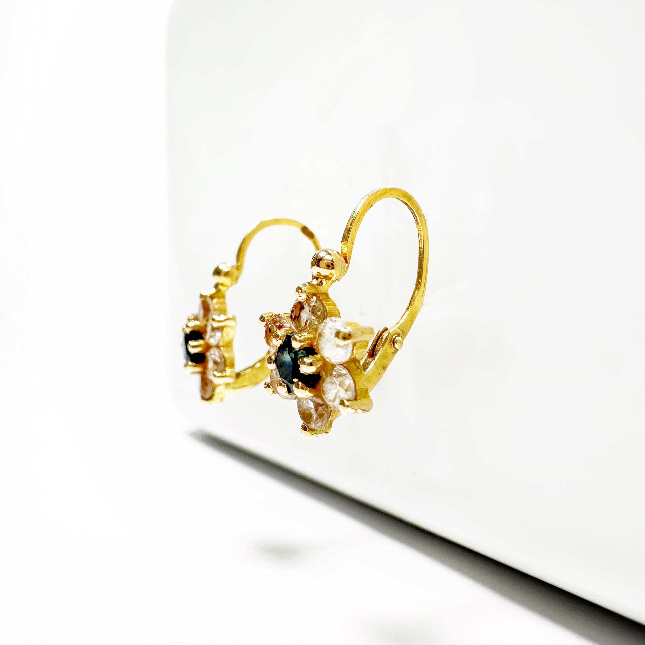 Vintage Gold Sapphire And Diamond Earrings (4)