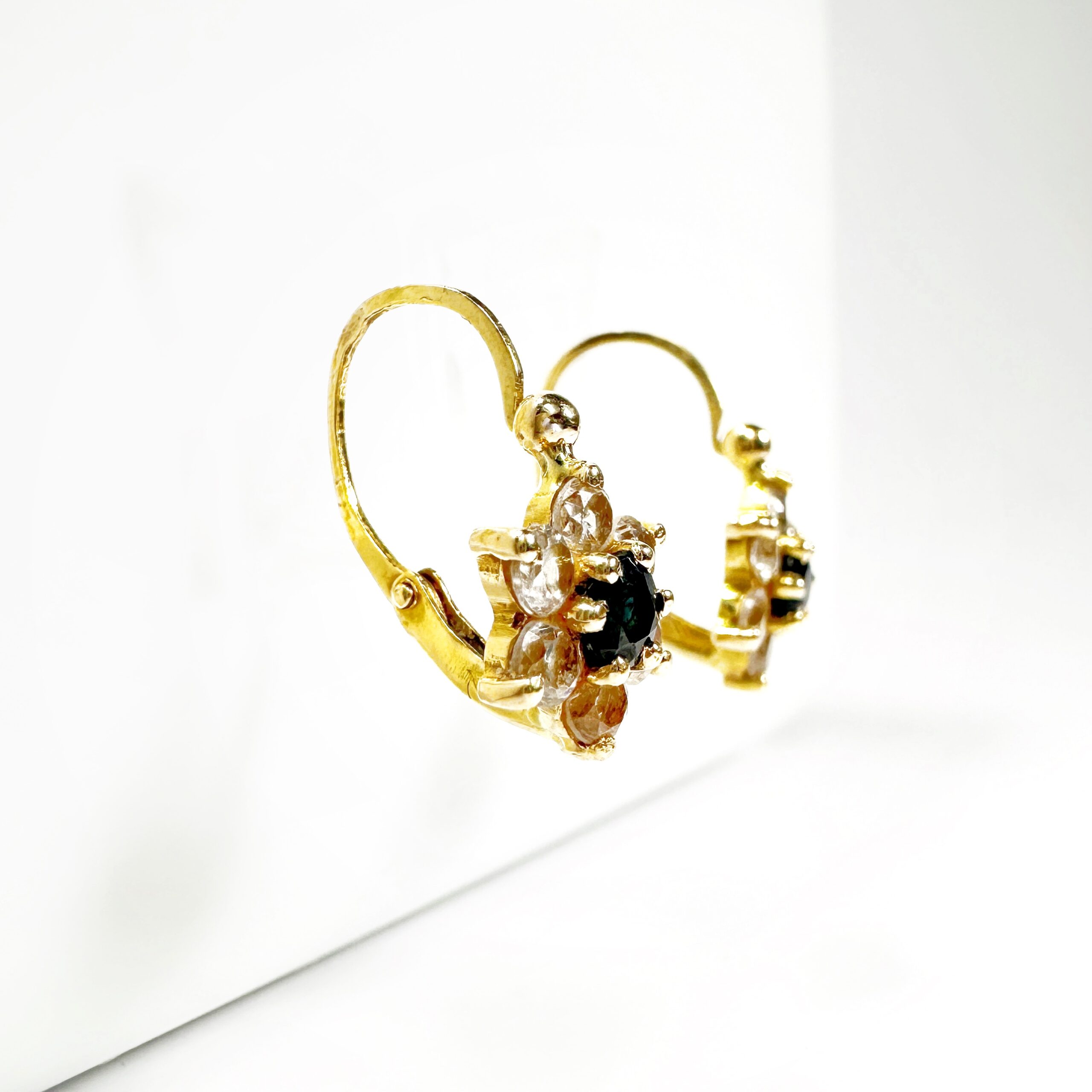 Vintage Gold Sapphire And Diamond Earrings (5)