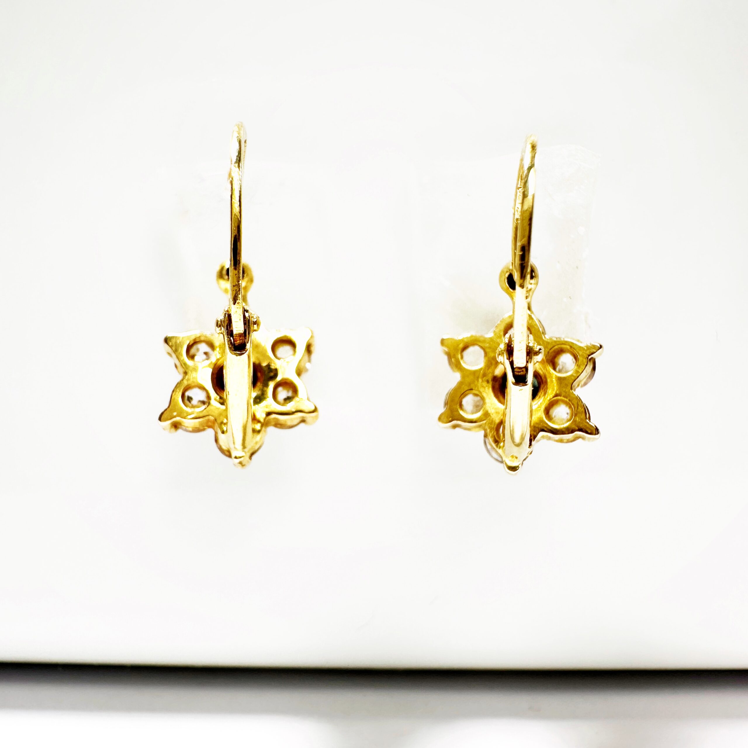 Vintage Gold Sapphire And Diamond Earrings (6)