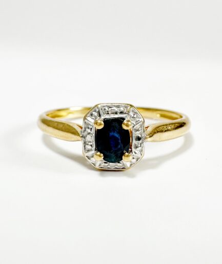Bague marquise or et saphir "Lina"