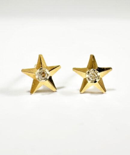 Gold and diamond Star Earrings "Atria"