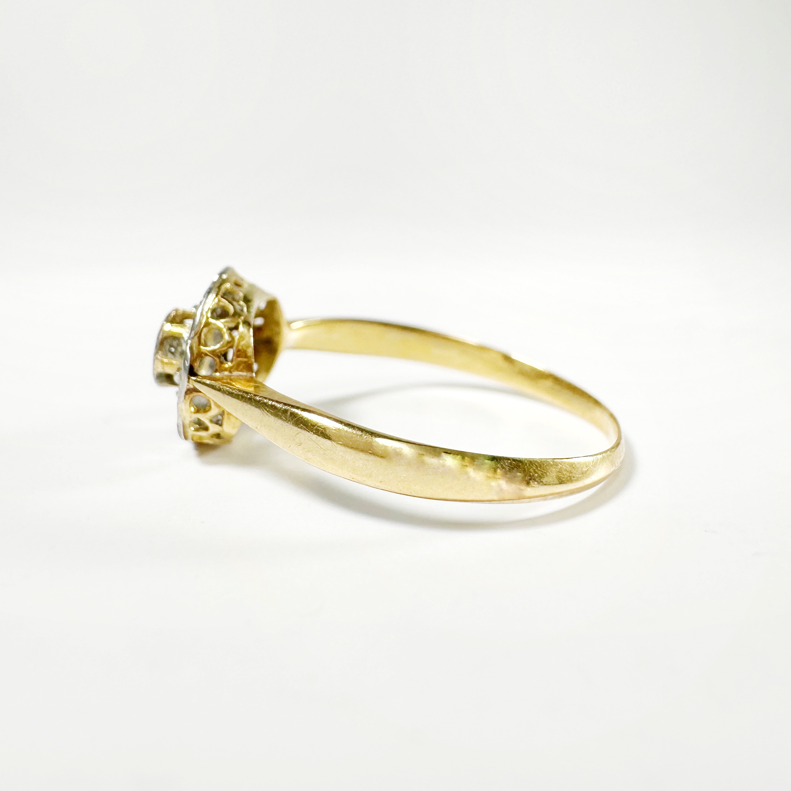 Antique Gold Diamond Cluster Ring