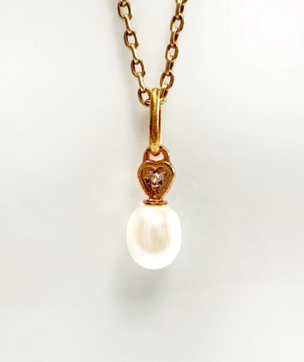 Pendentif perle fine et diamant "Elise"