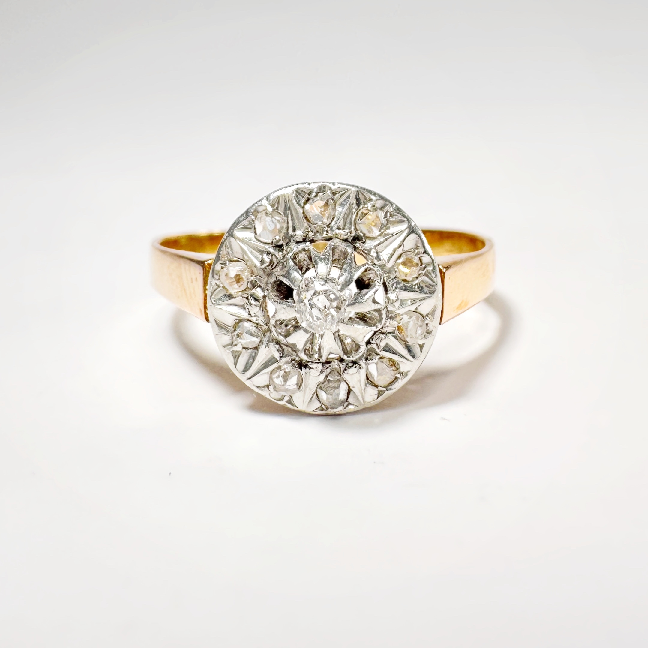 Antique Gold Platinum Diamond Ring (1)