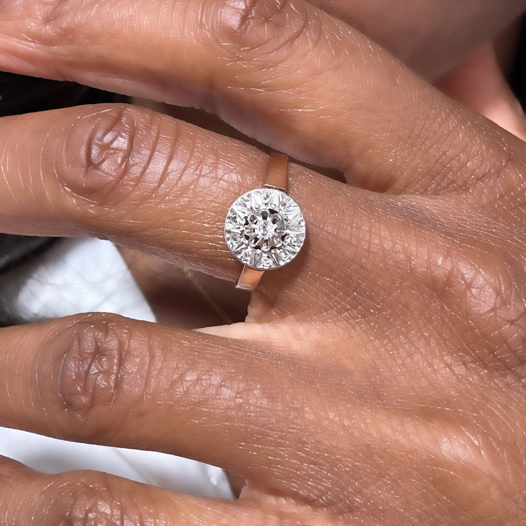 Antique Gold Platinum Diamond Ring (2)