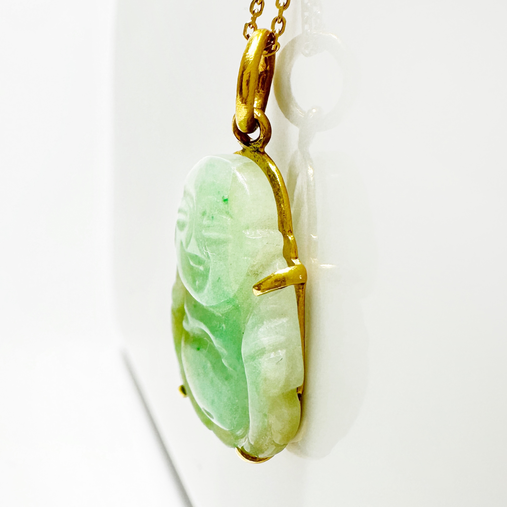 Vintage Gold And Jade Buddha Pendant (5)