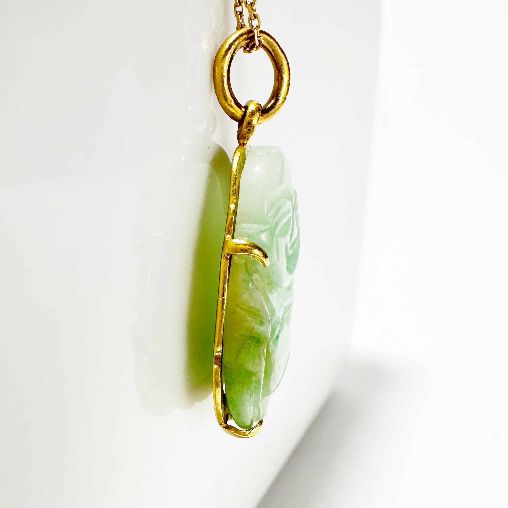 Vintage Gold And Jade Buddha Pendant (6)