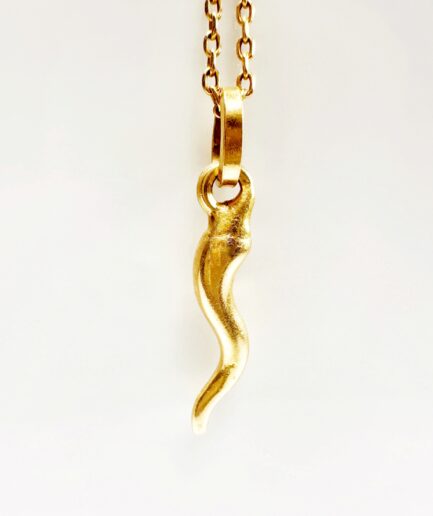 Pendentif porte bonheur or piment Cornicello "Fausto"