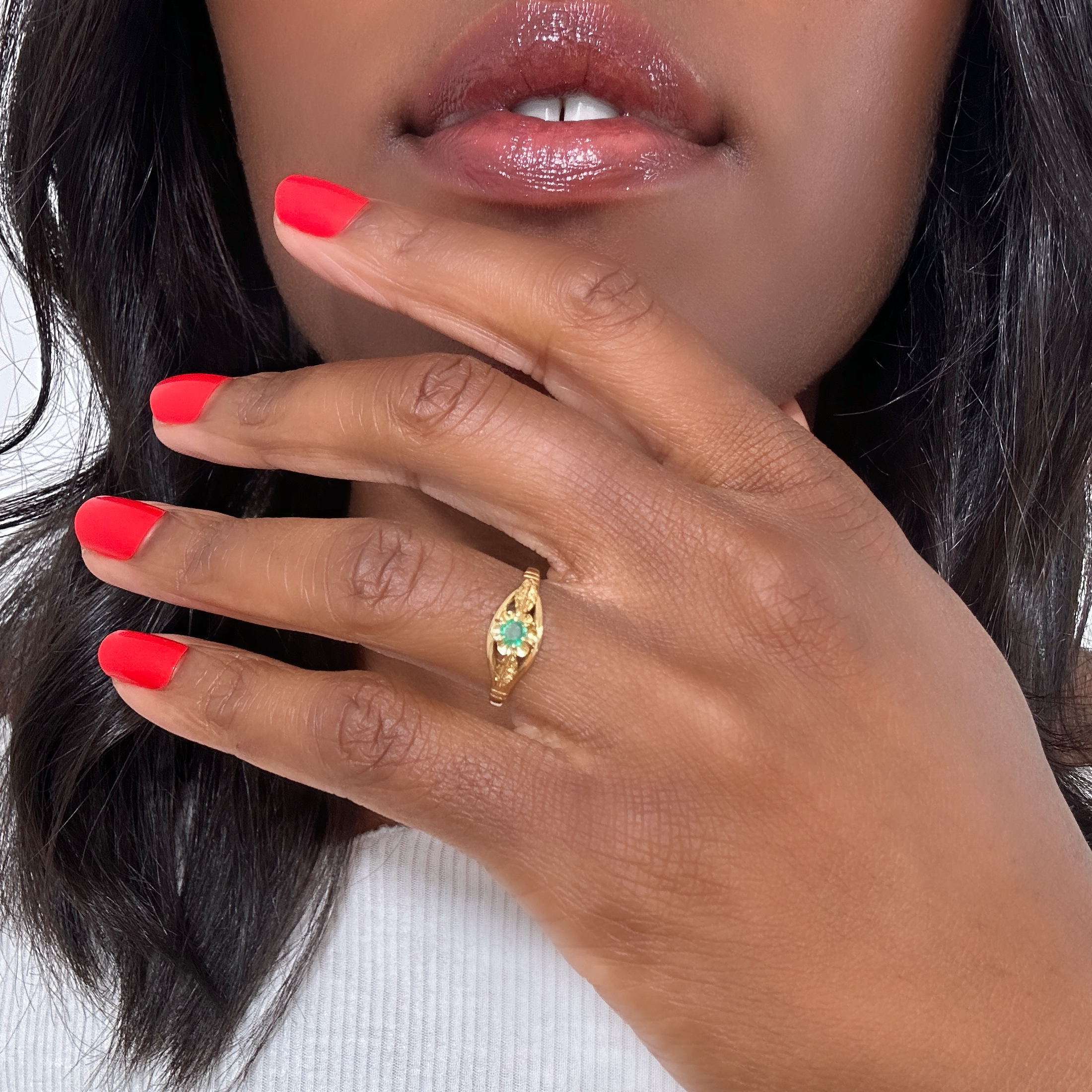 Vintage Gold Emerald Ring