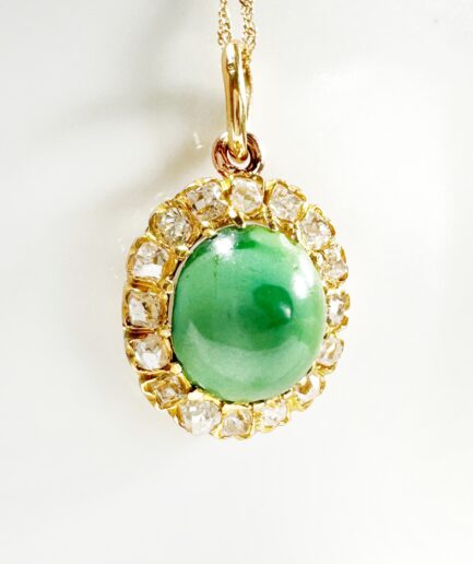 Pendentif marquise or, diamants et turquoise "Cyrulea"