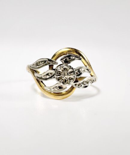 Bague fine or jaune et blanc "Philomène"