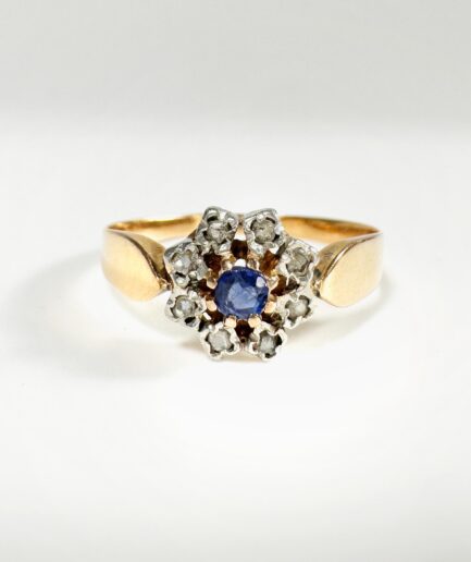 Bague marguerite or et saphirs "Sélène"