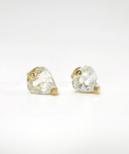 Puces d'oreilles or et aigue marine "Amarina"