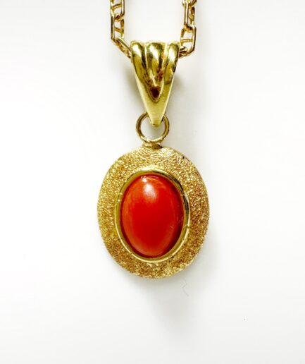 Pendentif or et corail "Inara"