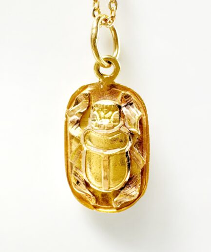 Gold Lucky Egyptian Beetle Pendant "Khepre"