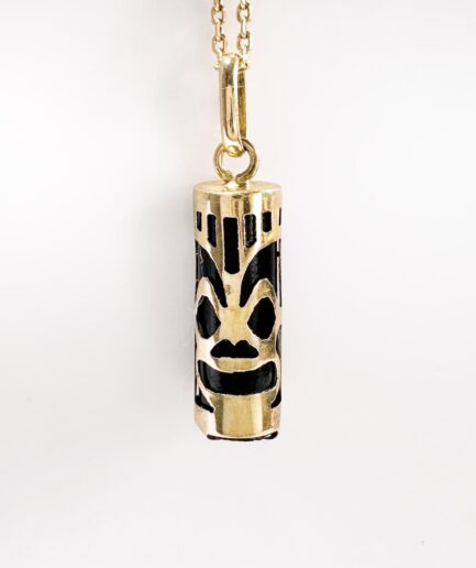 Pendentif Tiki or et jais "Keahi"