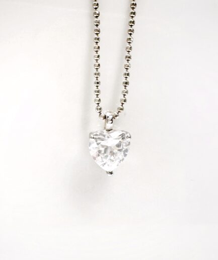Gold and white sapphire heart pendant "Emerine"