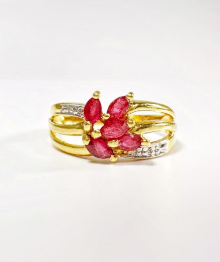 Bague or et rubis et diamants "Caméline"