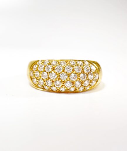 Bague jonc or et pavé diamants "Candelle"