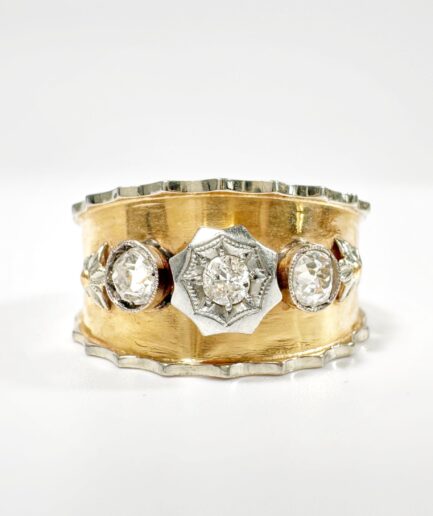 Two-tone gold and diamond band "Astrelle"
