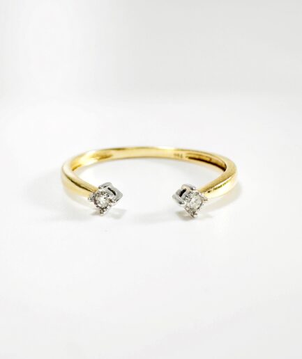 Bague ouverte or et diamant "Estella"