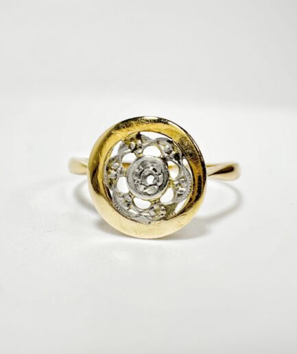 Bague Art Nouveau or et diamant "Jocelyne"