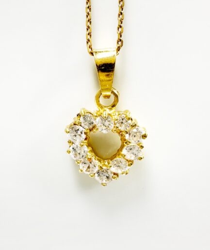 Pendentif cœur or et zirconiums "Aymelline"