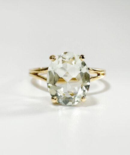 Bague or et prasiolite "Orlène"