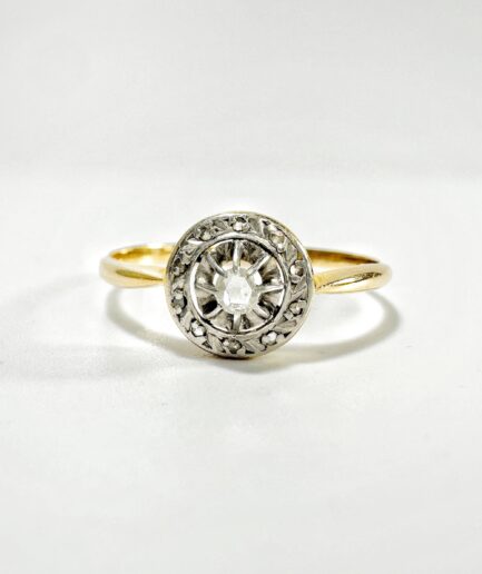 Gold and diamond cluster ring "Arline"