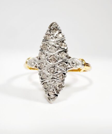 Bague marquise or et diamants "Lumène"