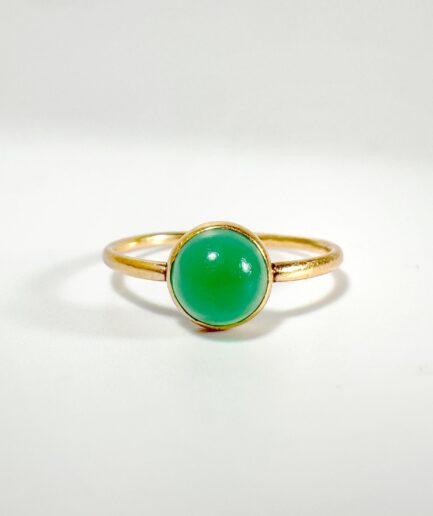 Bague or et chrysoprase "Nymphéa"