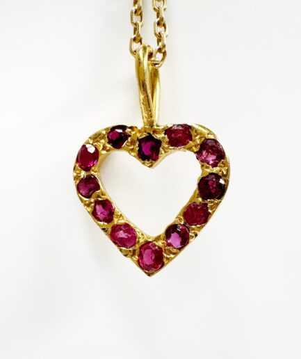 Pendentif cœur or et rubis "Satine"
