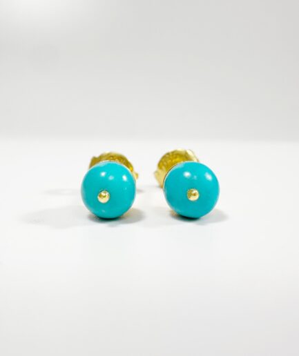 Puces d'oreilles or er corail "Aylin"