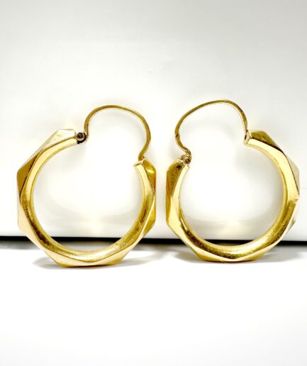 Boucles d'oreilles créoles facettées or "Callia"