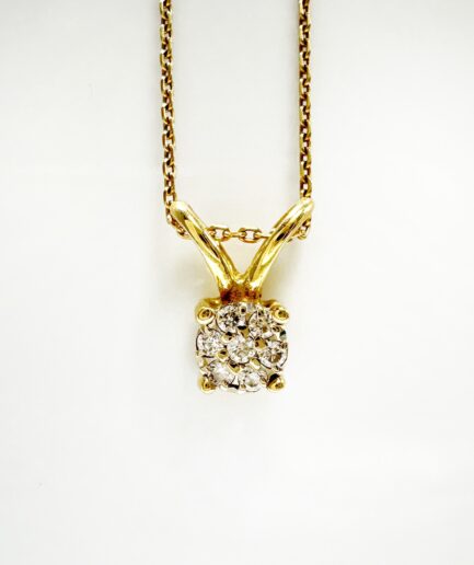 Pendentif marguerite or et diamants "Ellen"