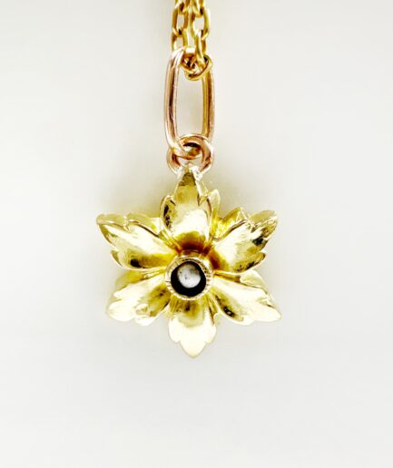 Pendentif fleur or et perles fines "Loriane"