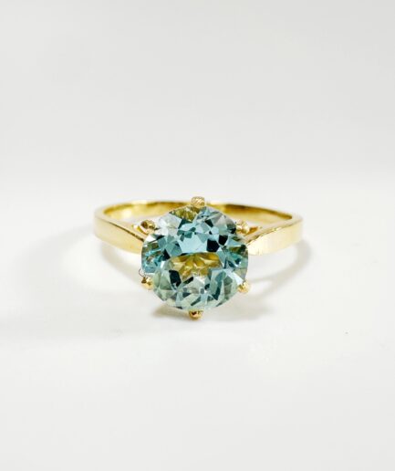 Bague solitaire or et aigue marine "Naïa"