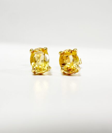 Puces d'oreilles or et citrine "Limona"