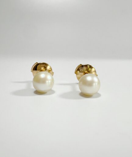 Puces d'oreilles or et perles "Vénus"
