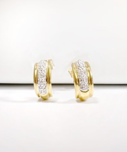 Diamond stud earrings in yellow and white gold "Luanne"