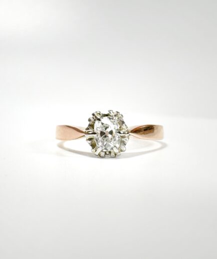 Gold and diamond solitaire ring "Anaëlle"