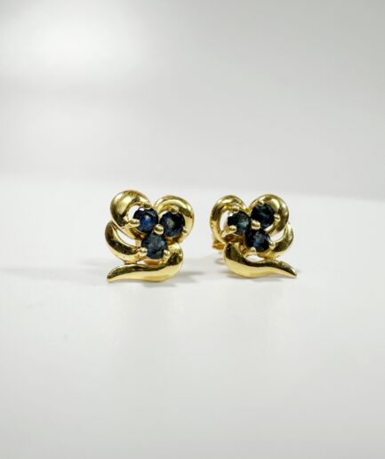 Gold and sapphire stud earrings "Melina"