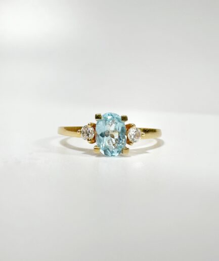 Gold and topaz ring "Océane"