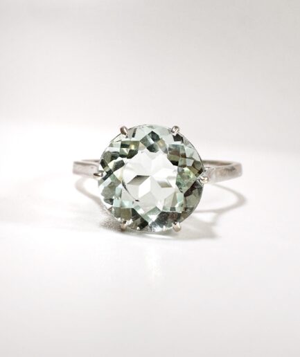 White gold and aquamarine cocktail ring "Kaïa"