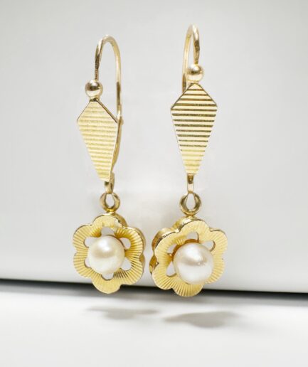 Dormeuses or et perles "Marguerite"