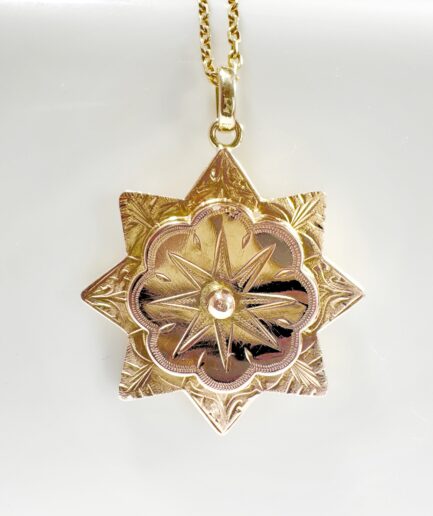 Pendentif médaillon rosace or "Ernestine"