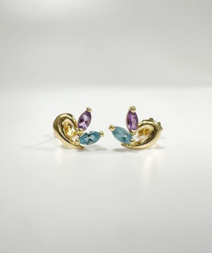 Gold Pastel tutti frutti stud earrings "Ilona"