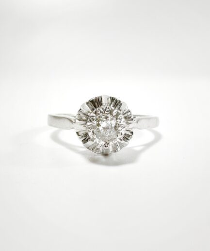 Solitaire or blanc et diamant "Annielle"